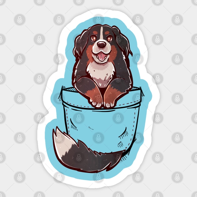 Pocket Cute Bernese Mountain Dog Sticker by TechraPockets